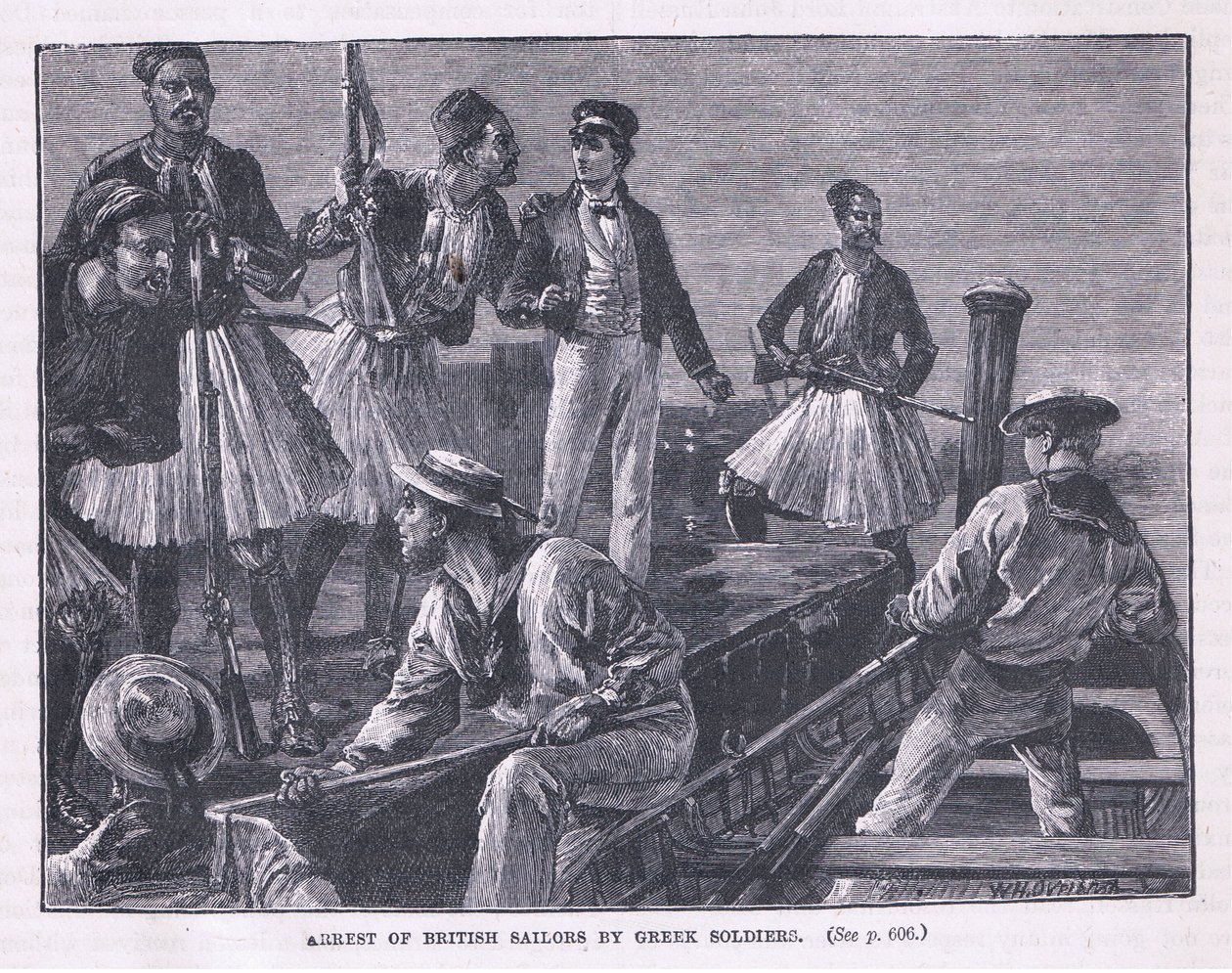 1850 ई। में यूनानी सैनिकों द्वारा ब्रिटिश नाविकों की गिरफ्तारी द्वारा विलियम हेशम ओवरेंड
