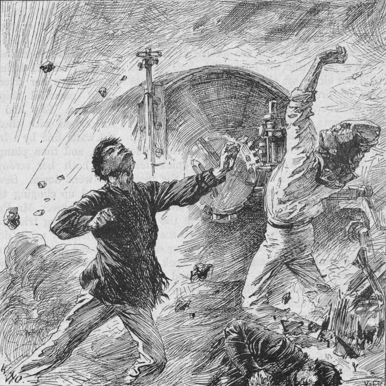 द शेल बर्स्ट इन हेअर बॉन गन्स, 1902 द्वारा विलियम हेशम ओवरेंड