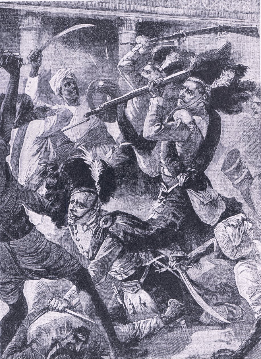 लखनऊ की दूसरी राहत, 'भूमि और समुद्र पर ब्रिटिश युद्ध' का चित्रण द्वारा विलियम हेशम ओवरेंड