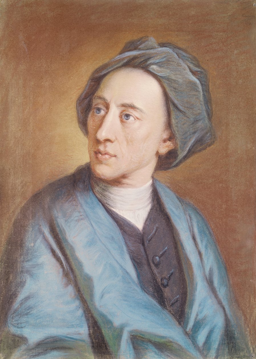 अलेक्जेंडर पोप का चित्रण (1688-1744), c.1739-84 (कागज पर पेस्टल) द्वारा विलियम होरे