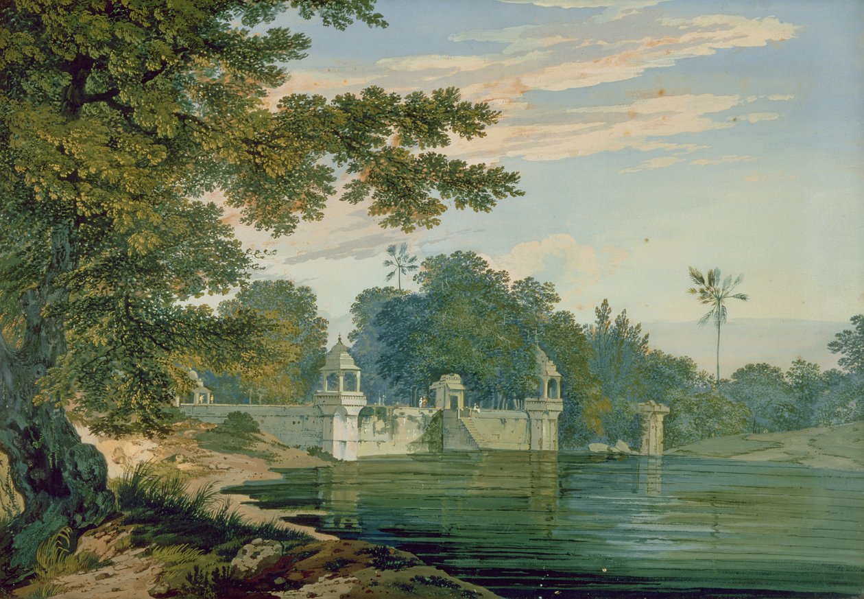ए व्यू नियर आगरा, c.1780 द्वारा विलियम होजेस