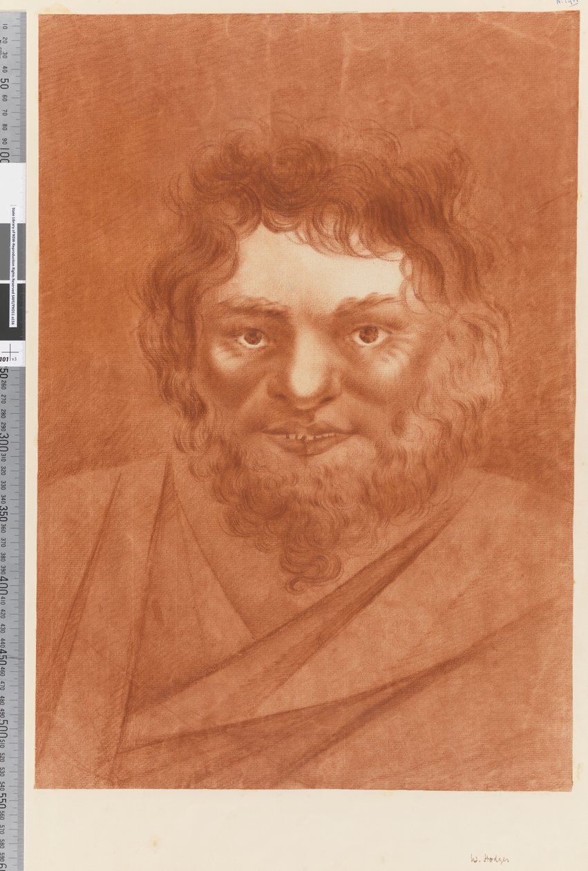 पृष्ठ 19a मूल निवासी का पोर्ट्रेट, 1768-75 (लाल चाक) द्वारा विलियम होजेस