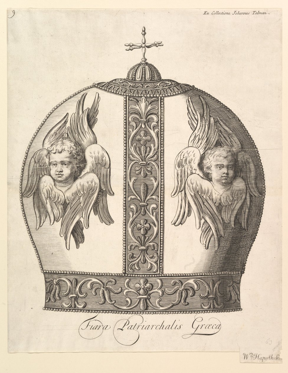 एक ग्रीक Patriarchat क्राउन - मुकुट ग्रीक पैट्रिआर्क ऑब्री डे ला Mottraye ट्रेवल्स ..., 1723-1724। द्वारा विलियम होगार्थ