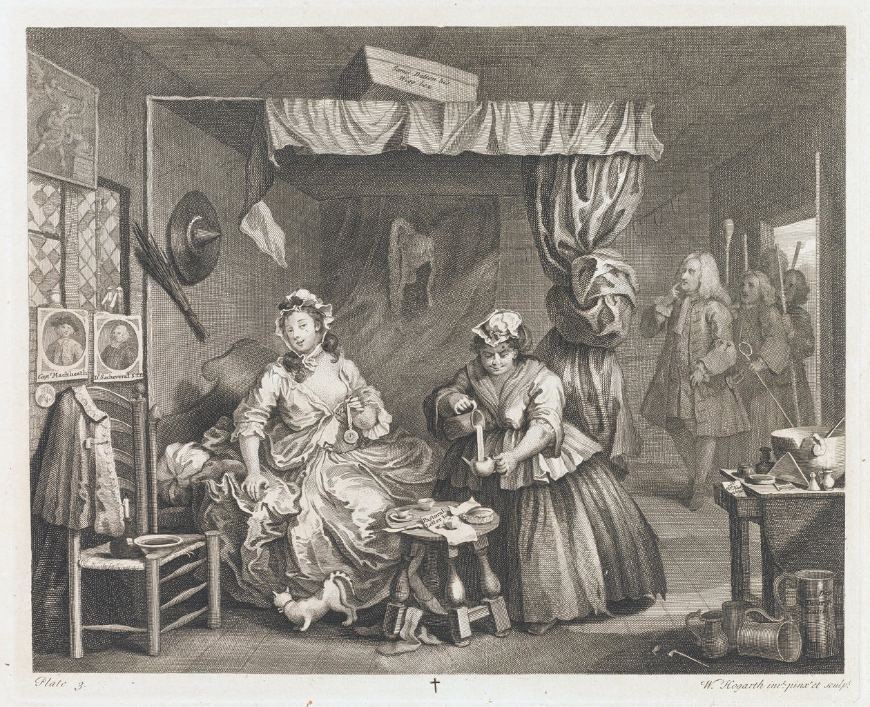 एक हरलोट्स फॉल, जिसे 1732 में डिज़ाइन किया गया था, ने 1744 लॉयड स्पेंसर का उपहार छापा (नक़्क़ाशी और उत्कीर्णन) द्वारा विलियम होगार्थ