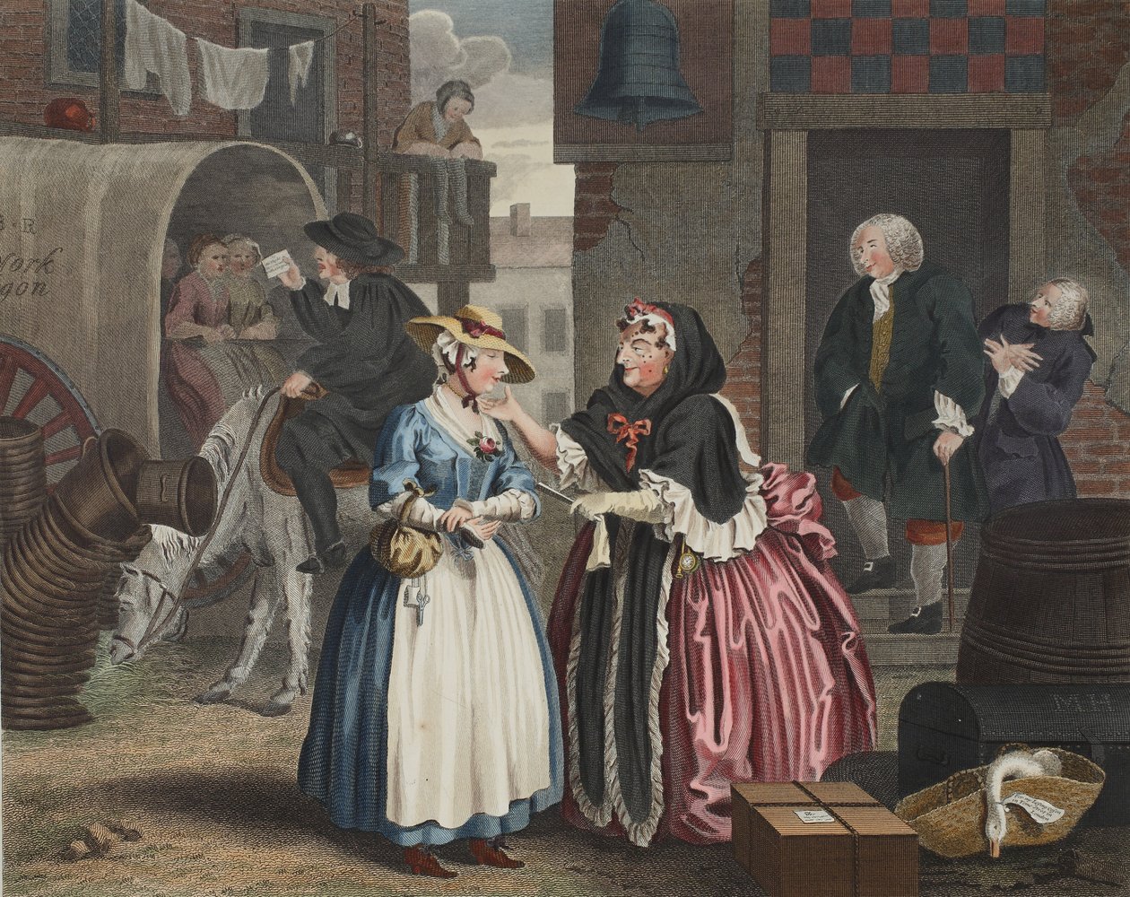 एक हरलोट की प्रगति, प्लेट I, &39;हॉगर्थ रिस्टोर्ड: द होल वर्क्स ऑफ द सेलेब्रेटेड विलियम हॉगर्थ, थॉमस कुक द्वारा पुनः उत्कीर्णित, पब से चित्रण। 1812 (हाथ से सजी नक्काशी) द्वारा विलियम होगार्थ