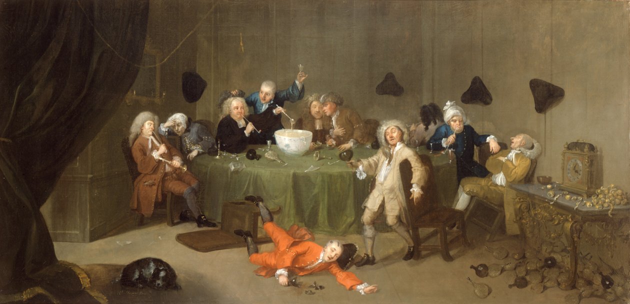 ए मिडनाइट मॉडर्न कन्वर्सेशन, c.1732 द्वारा विलियम होगार्थ