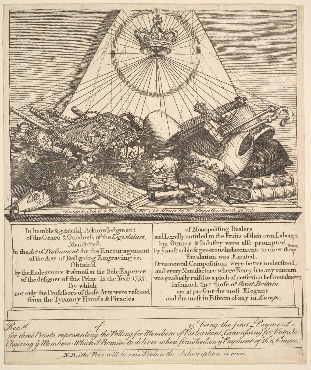 मुकुट, मित्र, चेहरे, आदि, 1755। द्वारा विलियम होगार्थ