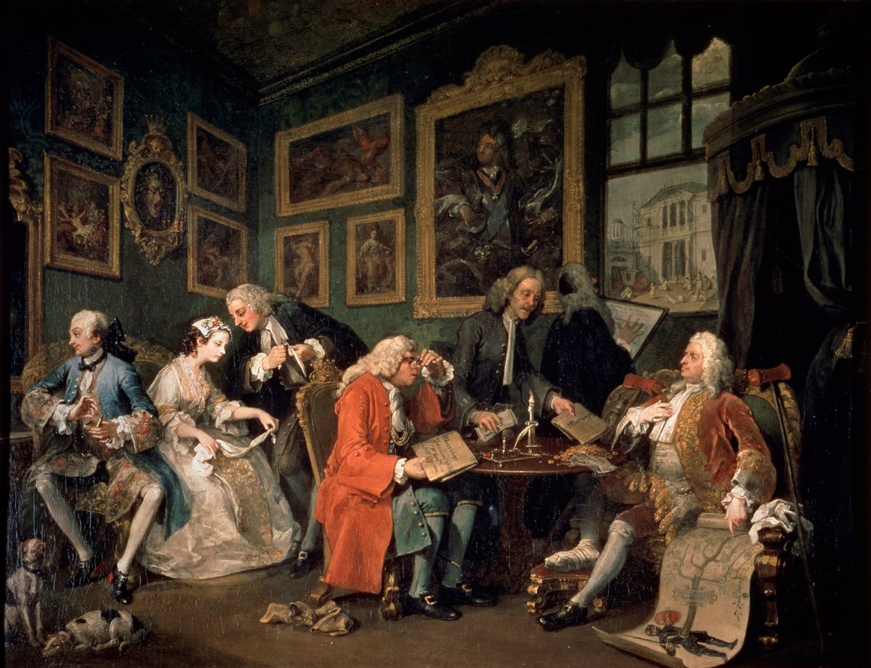 विवाह ए ला मोड: 1, द मैरिज कॉन्ट्रैक्ट, 1743 द्वारा विलियम होगार्थ