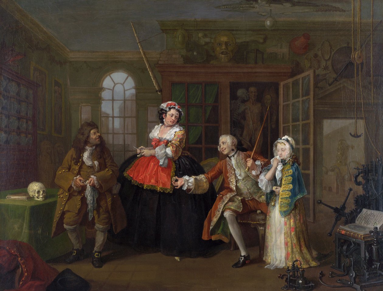 विवाह एक ला मोड: III - निरीक्षण, c.1743 (कैनवास पर तेल) द्वारा विलियम होगार्थ