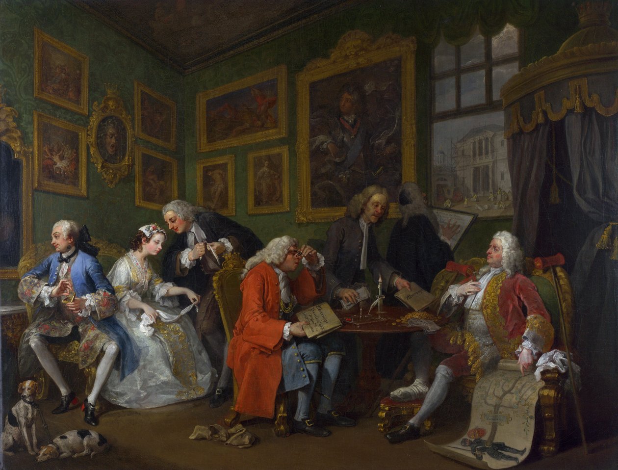 विवाह ए ला मोड: मैं - द मैरिज सेटलमेंट, c.1743 द्वारा विलियम होगार्थ