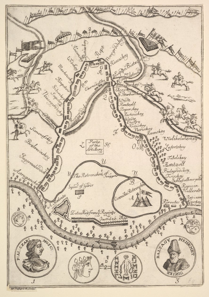 यूरोप, एशिया और int ... 1723-24 के दौरान आर्टिलरी ऑब्री डे ला मोट्रेयस ट्रेवल्स के पार्के। द्वारा विलियम होगार्थ