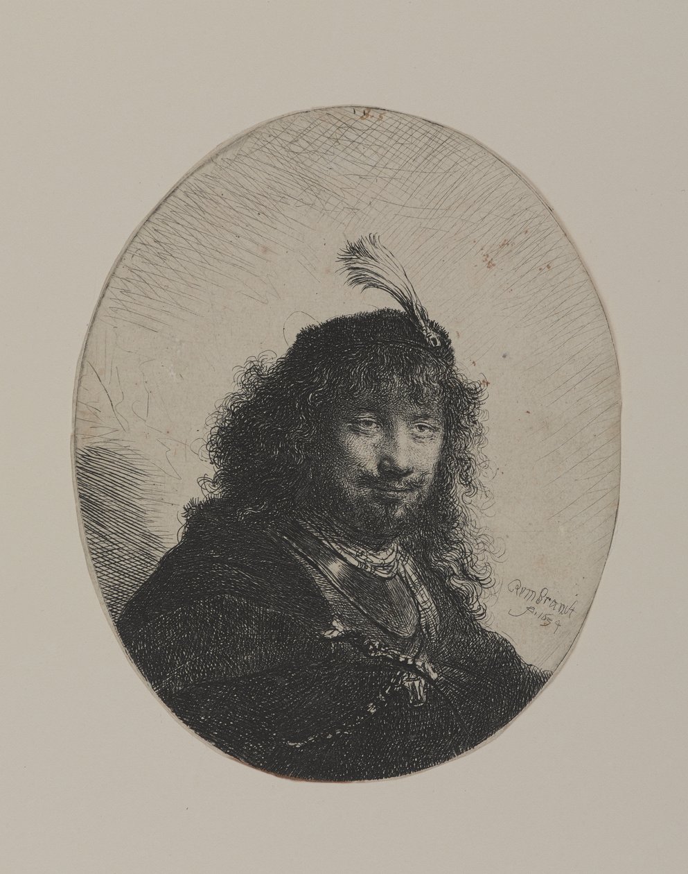 Plumed Cap और Lowered Saber के साथ Rembrandt द्वारा विलियम होगार्थ