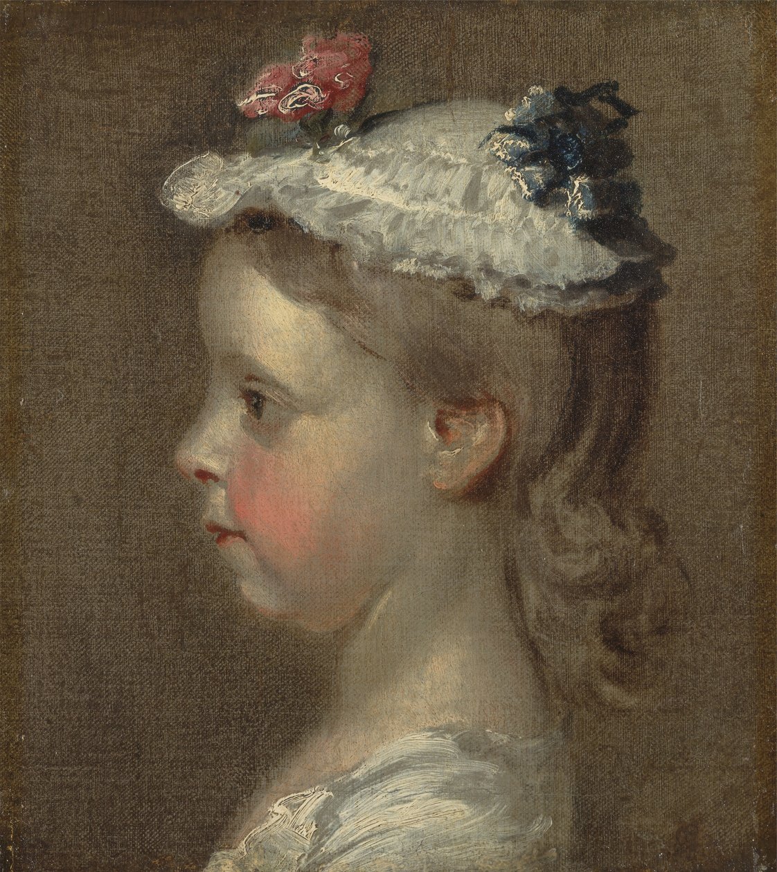 एक लड़की के सिर का अध्ययन, c.1740-50 (कैनवास पर तेल) द्वारा विलियम होगार्थ