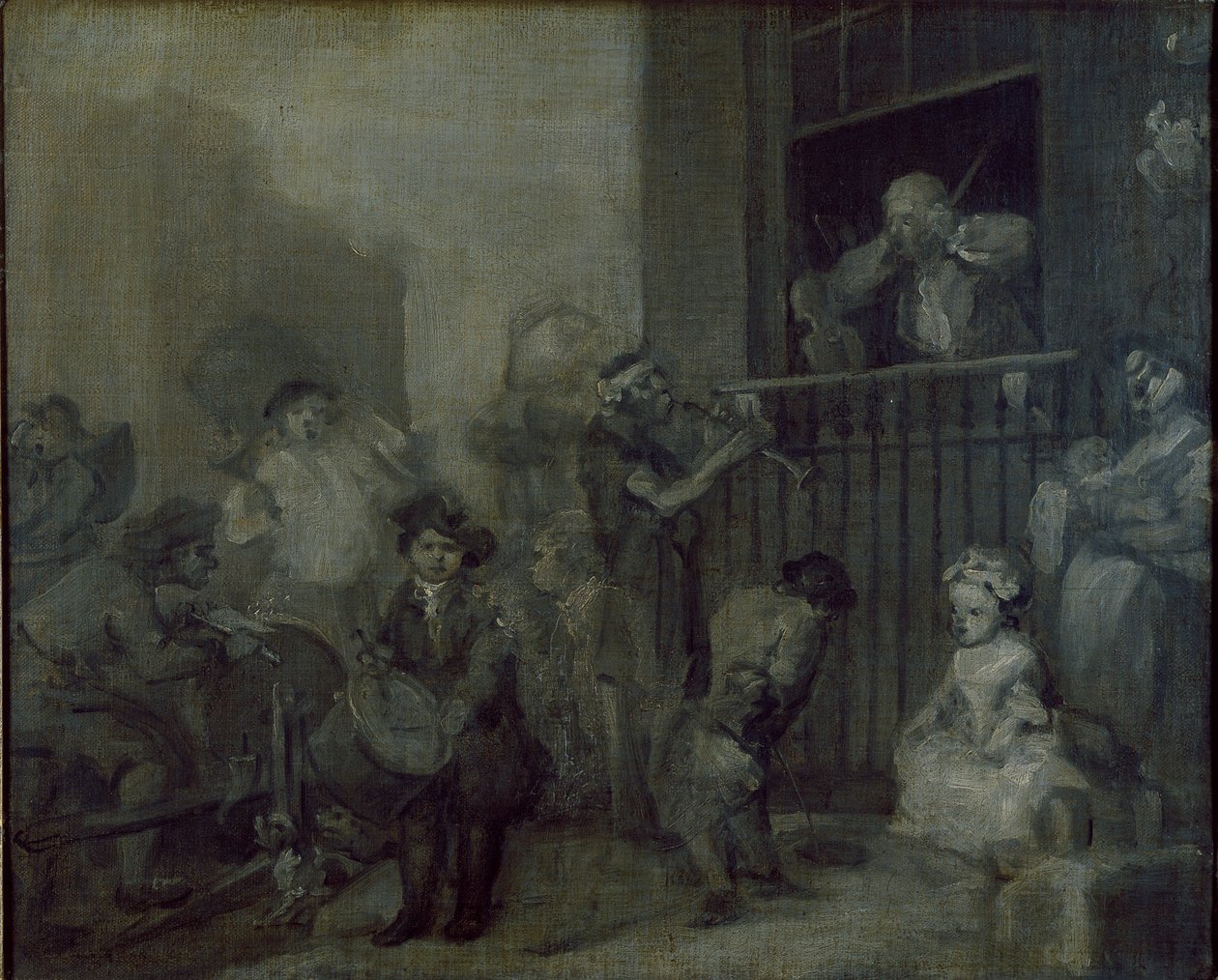 क्रोधित संगीतकार, c1741 द्वारा विलियम होगार्थ