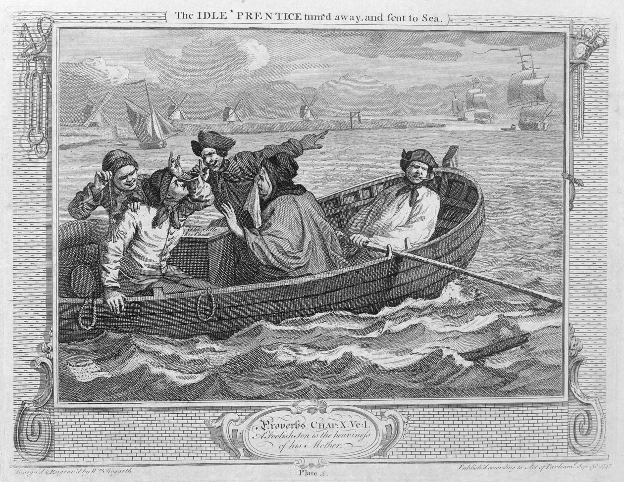 1833 में प्रकाशित आइडल &39;अप्रेंटिस टर्न अवे और सेंड टू सी, प्लेट वी की&39; इंडस्ट्री एंड आइडलिटी &39;प्रकाशित हुई द्वारा विलियम होगार्थ