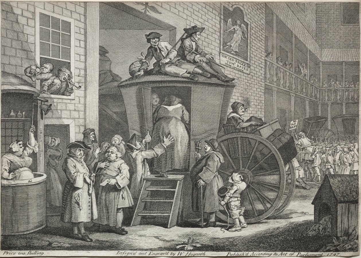 द स्टेज कोच, 1747। द्वारा विलियम होगार्थ