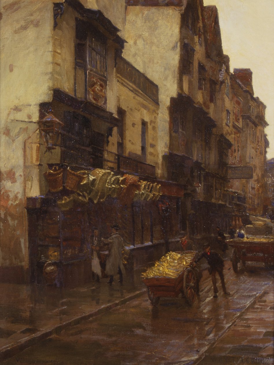 विल्स टोबैको फर्म का पालना, मैरी-ले-पोर्ट स्ट्रीट, ब्रिस्टल, c.1902 (कैनवास पर तेल) द्वारा विलियम होल्ट येट्स टिटकॉम