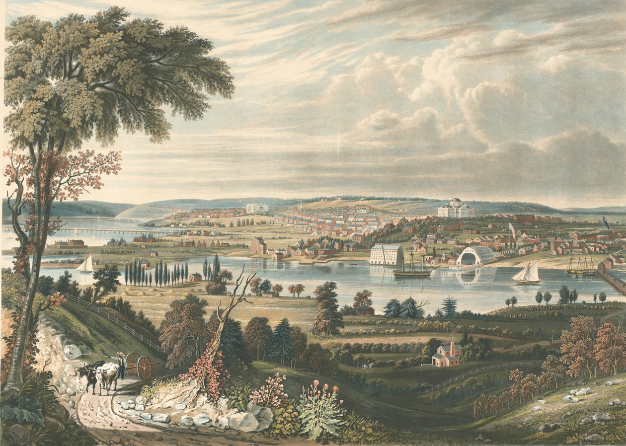 वाशिंगटन शहर: फ्रॉम द नेवी यार्ड्स, 1834 में प्रकाशित। द्वारा विलियम जेम्स बेनेट