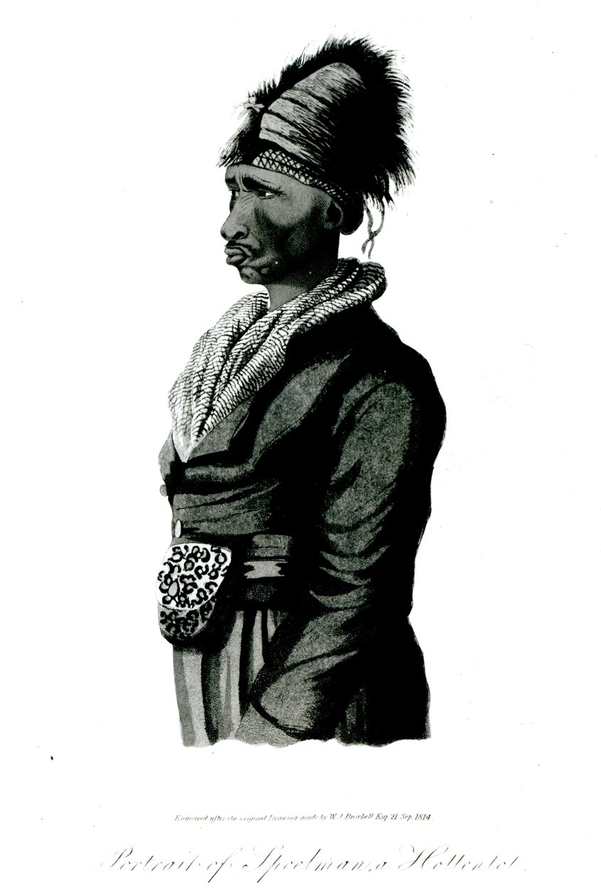 पोर्टमैन ऑफ स्पिलमैन, एक हॉटनॉट, 1814 द्वारा विलियम जॉन बर्चेल