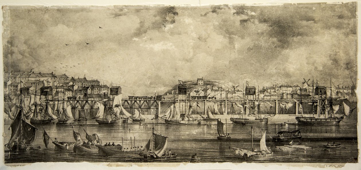 स्टैनहोप और टाइन ड्रॉप्स का उद्घाटन, दक्षिण शील्ड्स, सितंबर 1834 द्वारा विलियम किड