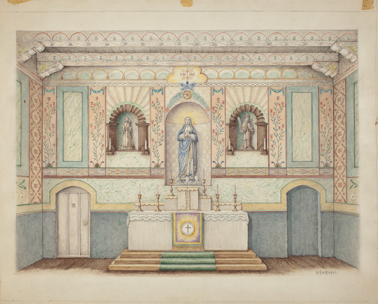 ला पुरीसीमा मिशन - 1941 में बहाल, c. 1942. द्वारा विलियम कीकहोफेल