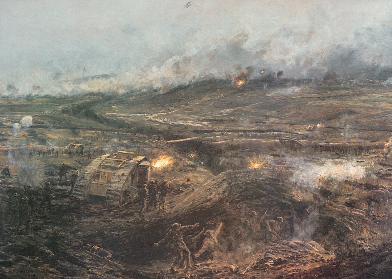 'डॉन, 20 नवंबर 1917' - फ्रांस के कंबराई में ब्रिटिश टैंक सक्रिय हुए द्वारा विलियम लियोनेल (बाद) वायली