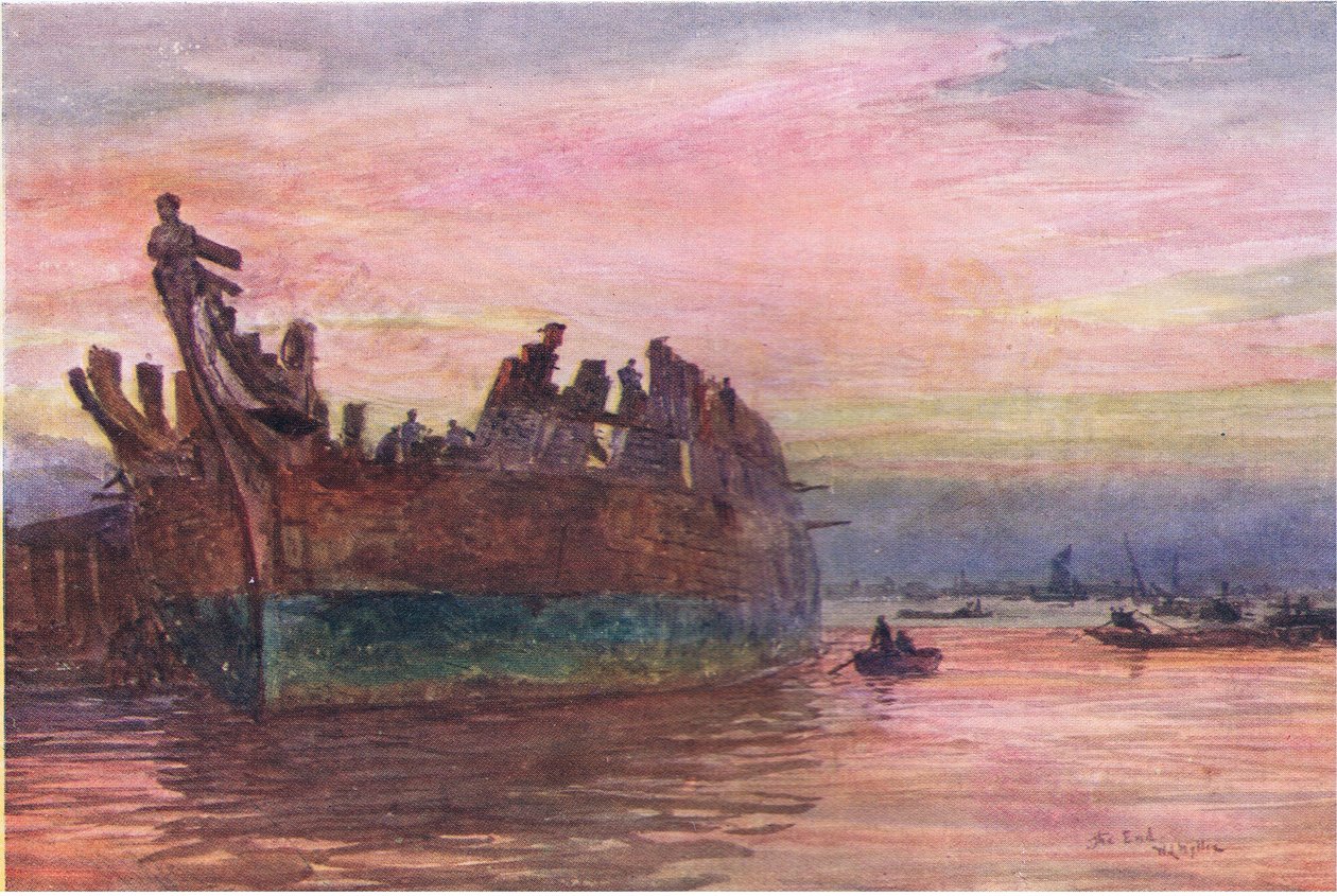 एक पुराने युद्धपोत का अंत, 1915 द्वारा विलियम लियोनेल वायली