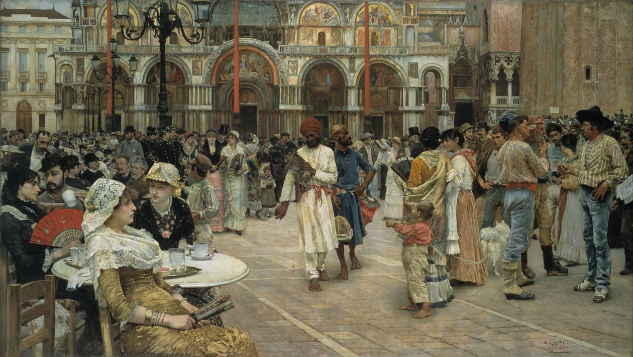 सेंट मार्क, वेनिस, 1883 का पियाज़ा। द्वारा विलियम लॉग्सडेल