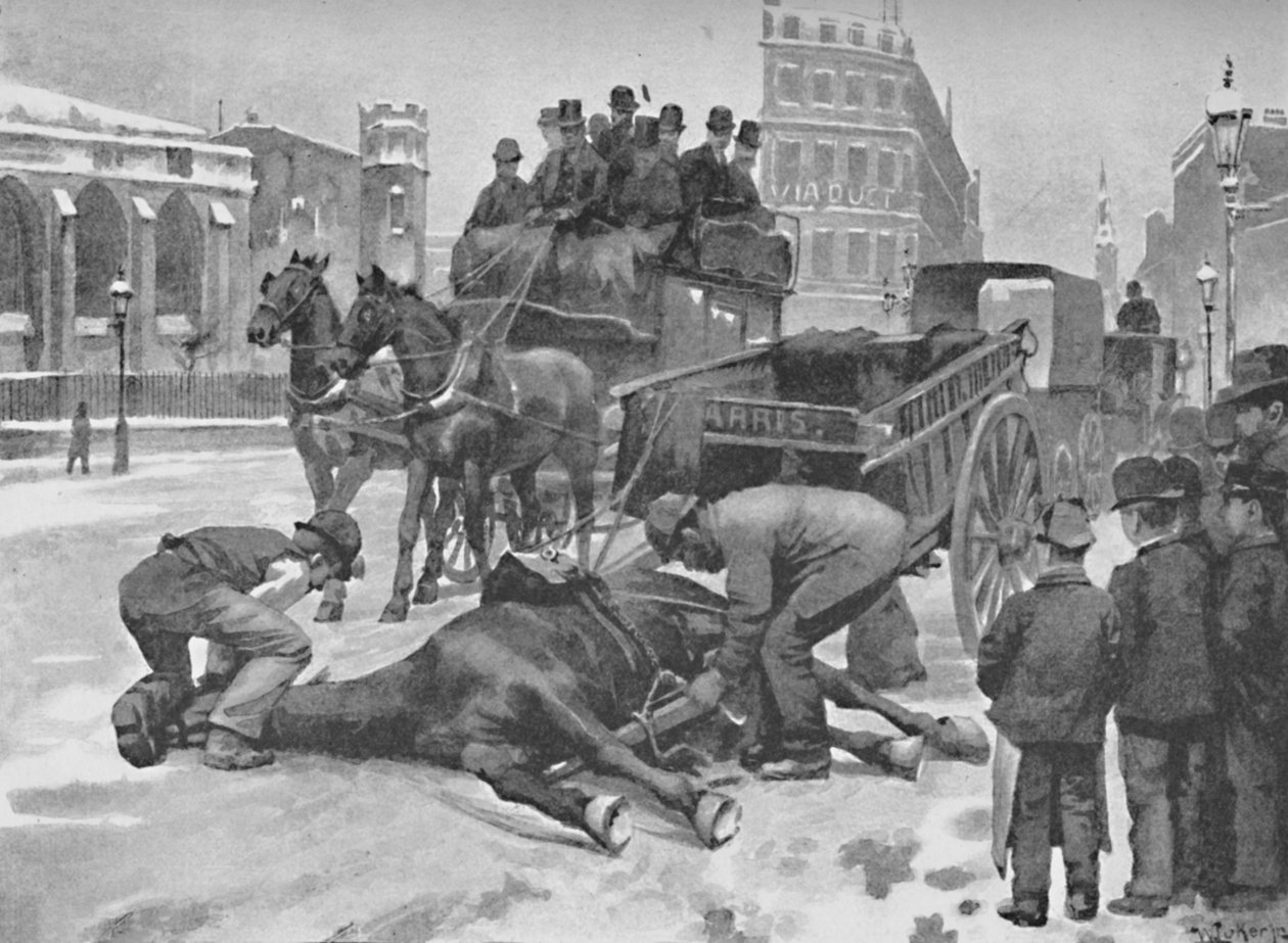 होलबोर्न वियाडक्ट - एक फिसलन दिवस, 1891 द्वारा विलियम लुकर
