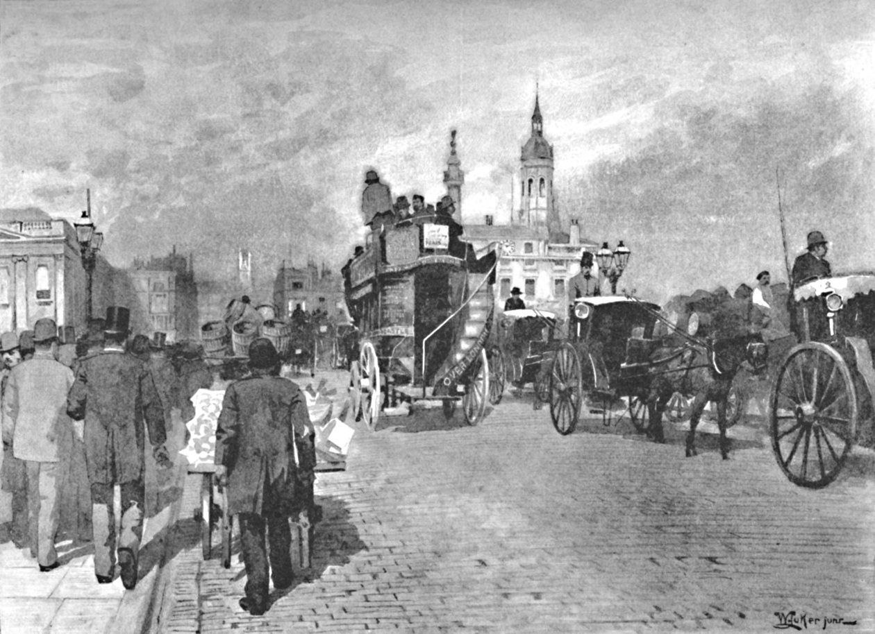 लंदन ब्रिज - गोइंग अक्रॉस, 1891 द्वारा विलियम लुकर