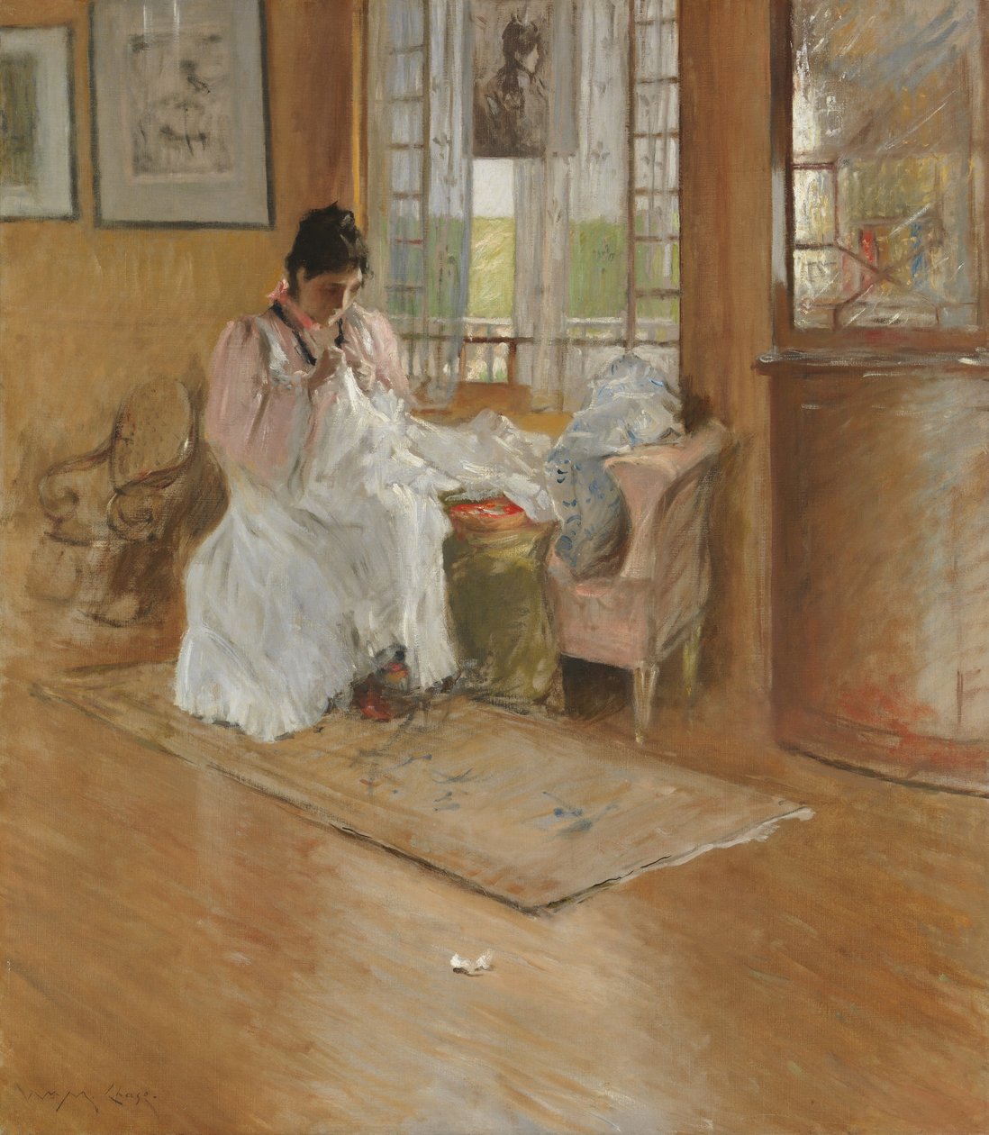 लिटिल वन के लिए, c.1896 (कैनवास पर तेल) द्वारा विलियम मेरिट चेज़