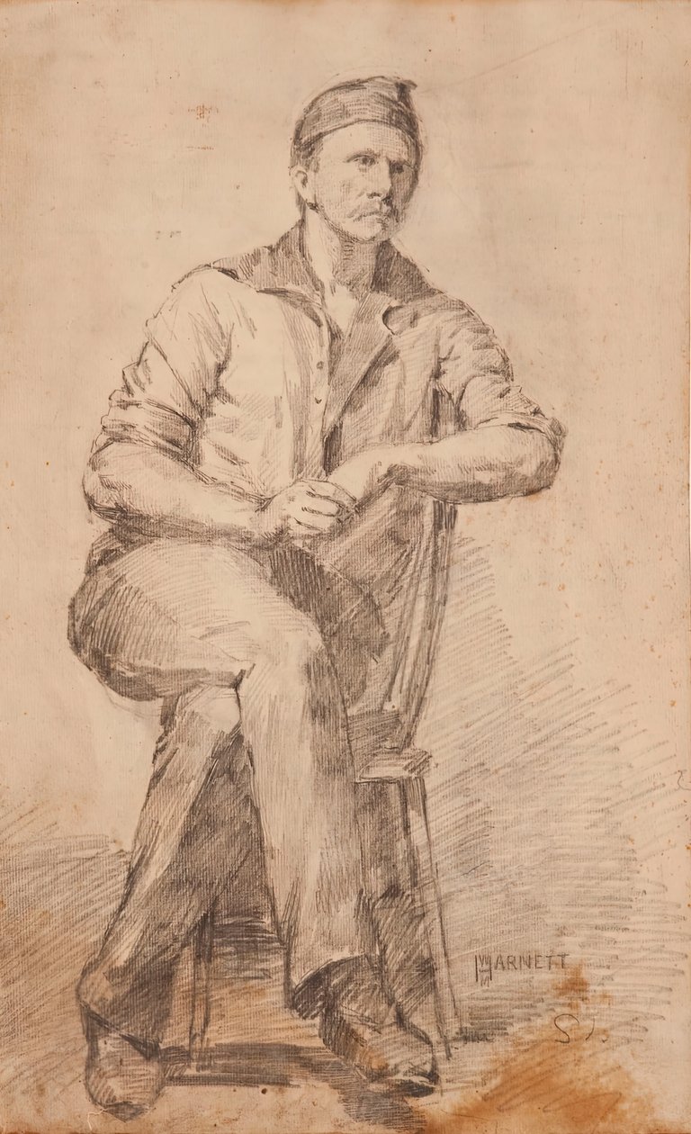 बैठा हुआ आदमी, सी. 1870. द्वारा विलियम माइकल हार्नेट