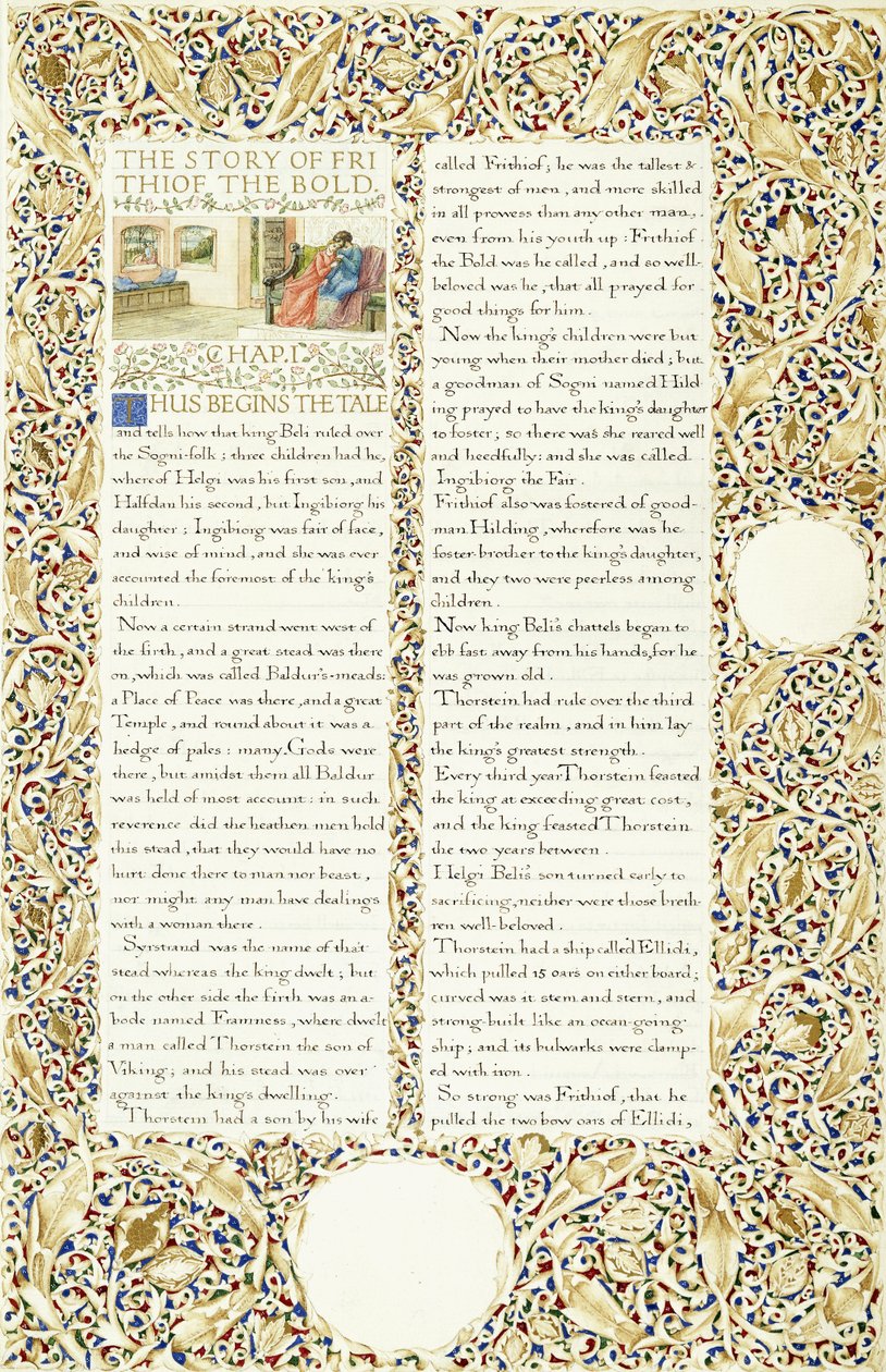 सुलेख और प्रबुद्ध पांडुलिपि, c.1871-1873 द्वारा विलियम मॉरिस