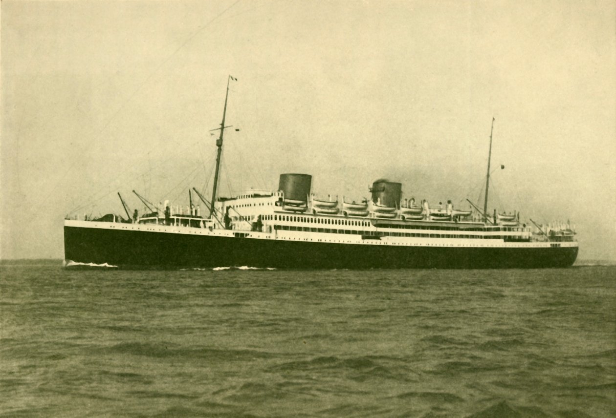 रॉयल मेल मोटर लाइनर एस्टुरियस 22,500 टन सकल, c1930। द्वारा विलियम न्यूएनहैम मोंटेग ऑरपेन