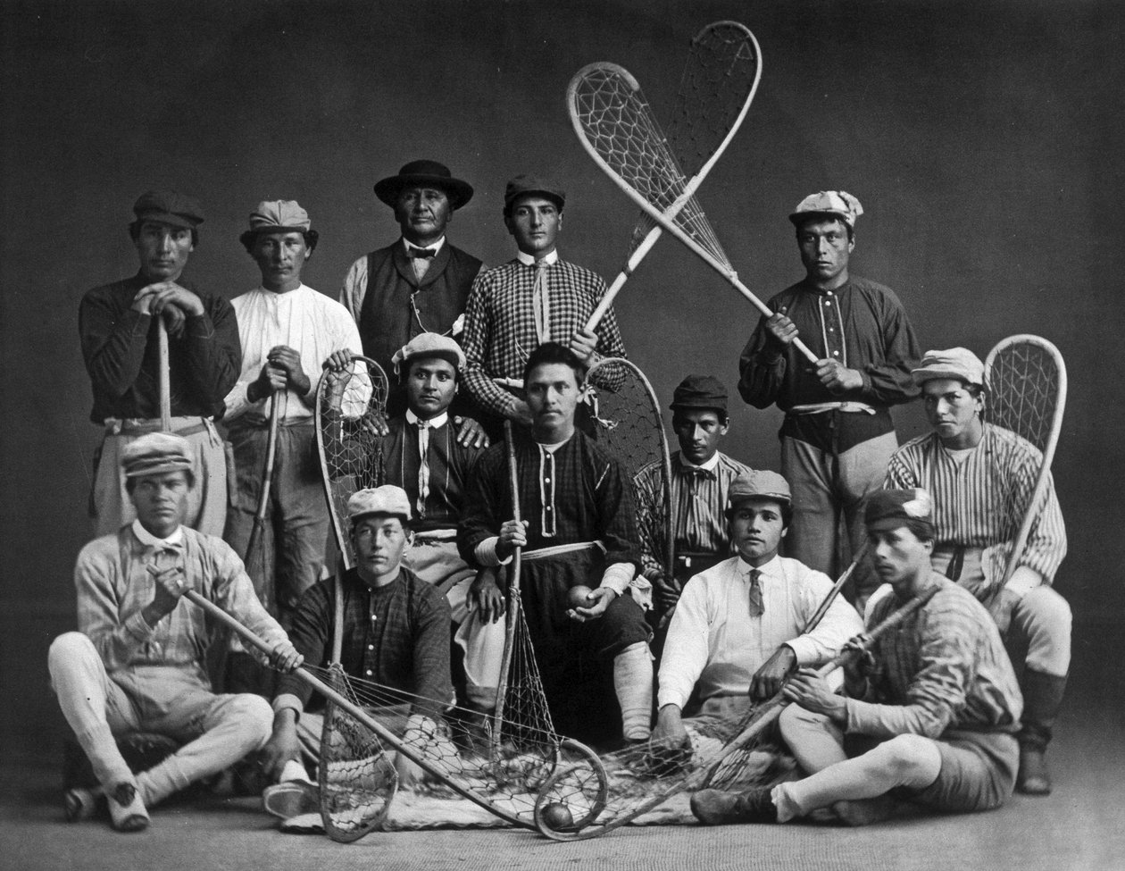कनाडा की भारतीय लैक्रोस टीम, विलियम नॉटमैन द्वारा खींची गई तस्वीर (1826-1891) द्वारा विलियम नोटमैन