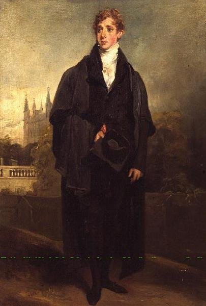 हेनरी टाउनली (1769-1825) का पोर्ट्रेट अकादमिक पोशाक में खड़ा है, मेर्टन कॉलेज, ऑक्सफोर्ड संभवतः पृष्ठभूमि में है द्वारा विलियम ओवेन