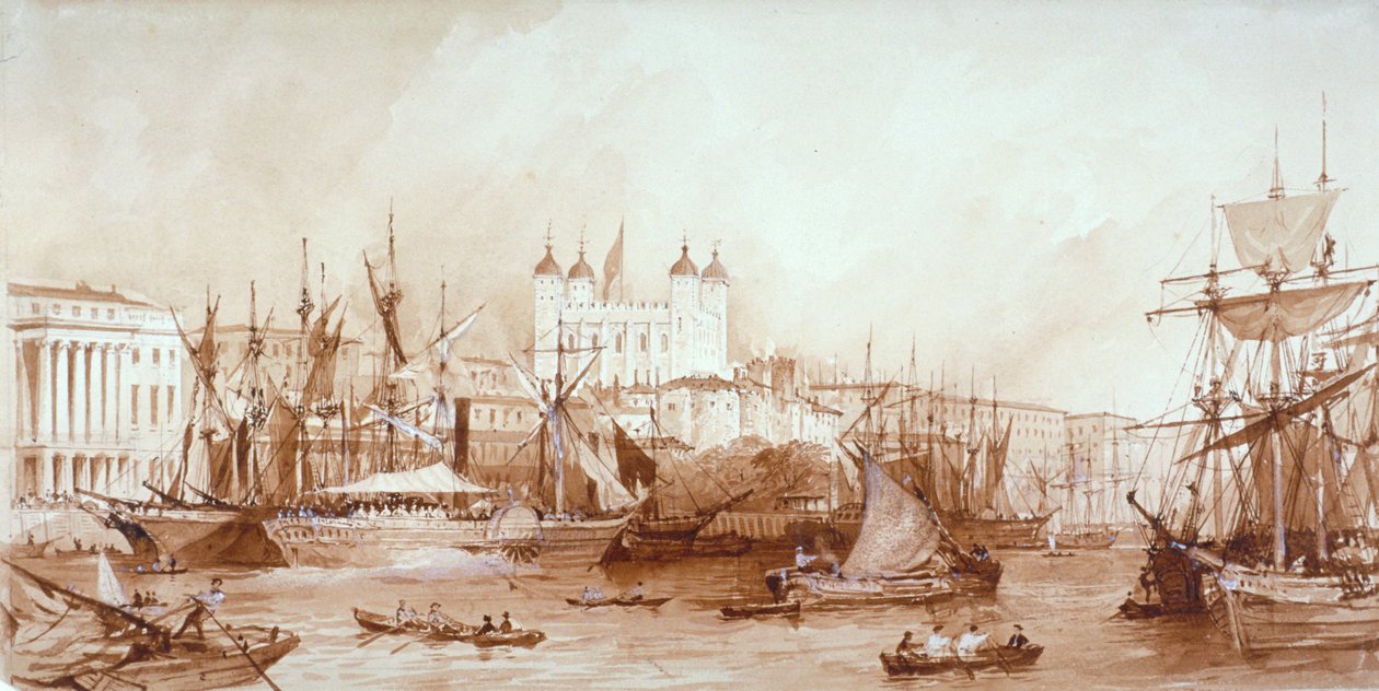 टॉवर ऑफ़ लंदन, स्टेपनी, लंदन, c1840 द्वारा विलियम पैरट