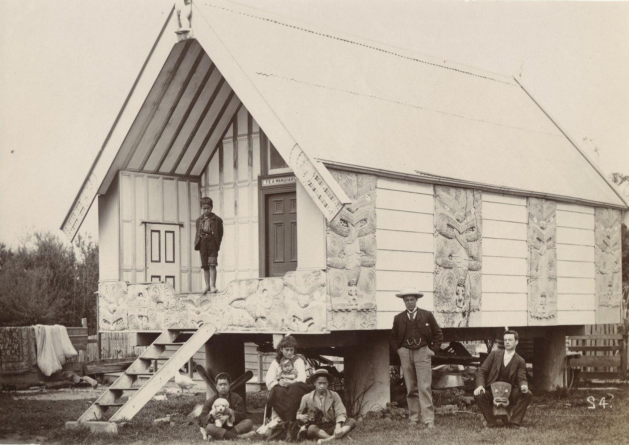 Pataka, Putiki, c.1900 (सिल्वर जिलेटिन प्रिंट) द्वारा विलियम पार्टिंगटन