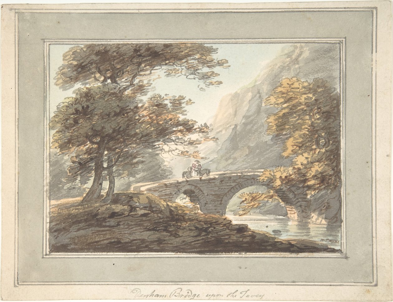 टैवी पर डेन्हम ब्रिज, 1780-1830। द्वारा विलियम पायने