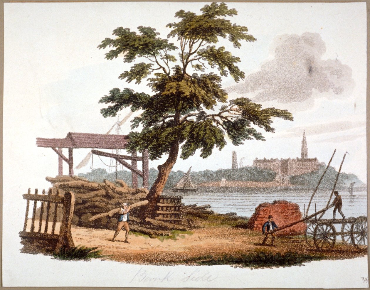 लेकिन बैंकसाइड, साउथवार्क, लंदन में चलती लकड़ी, c1810 द्वारा विलियम पिकेट