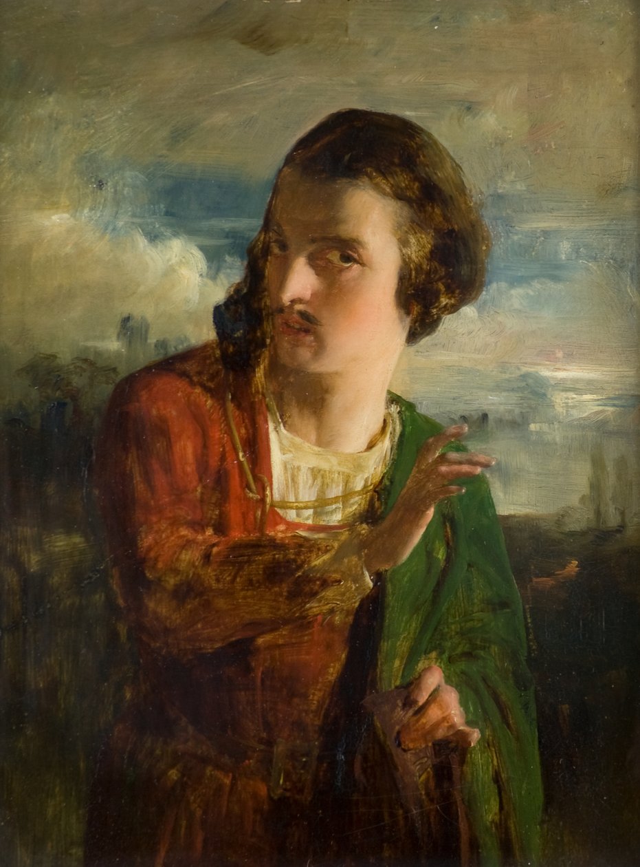 स्व-पोर्ट्रेट, c.1853 (पैनल पर तेल) द्वारा विलियम क्विलर आर्केस्ट्रा