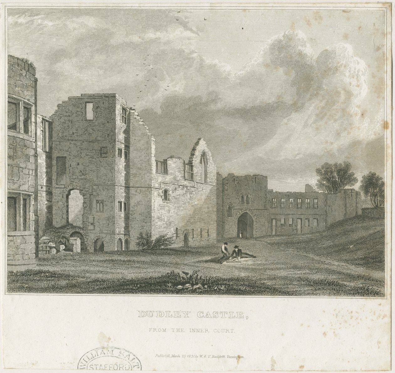 डुडले कैसल - द कीप: स्टील एनग्रेविंग, एनडी [c1831] द्वारा विलियम रेडक्लिफ़