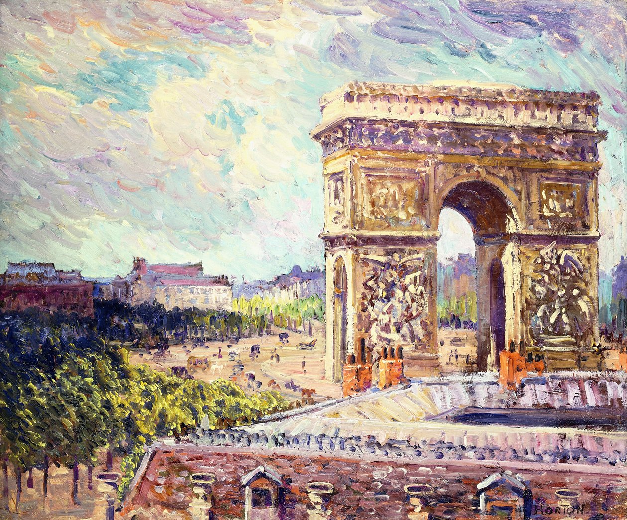 आर्क डी ट्रायम्फ, c.1912 (बोर्ड पर तेल) द्वारा विलियम सैमुअल हॉर्टन