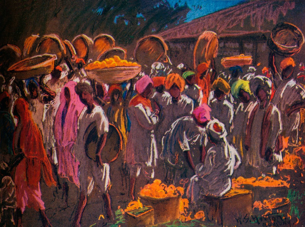ऑरेंज मार्केट, बॉम्बे, c1910 1935। द्वारा विलियम सैमुअल हॉर्टन