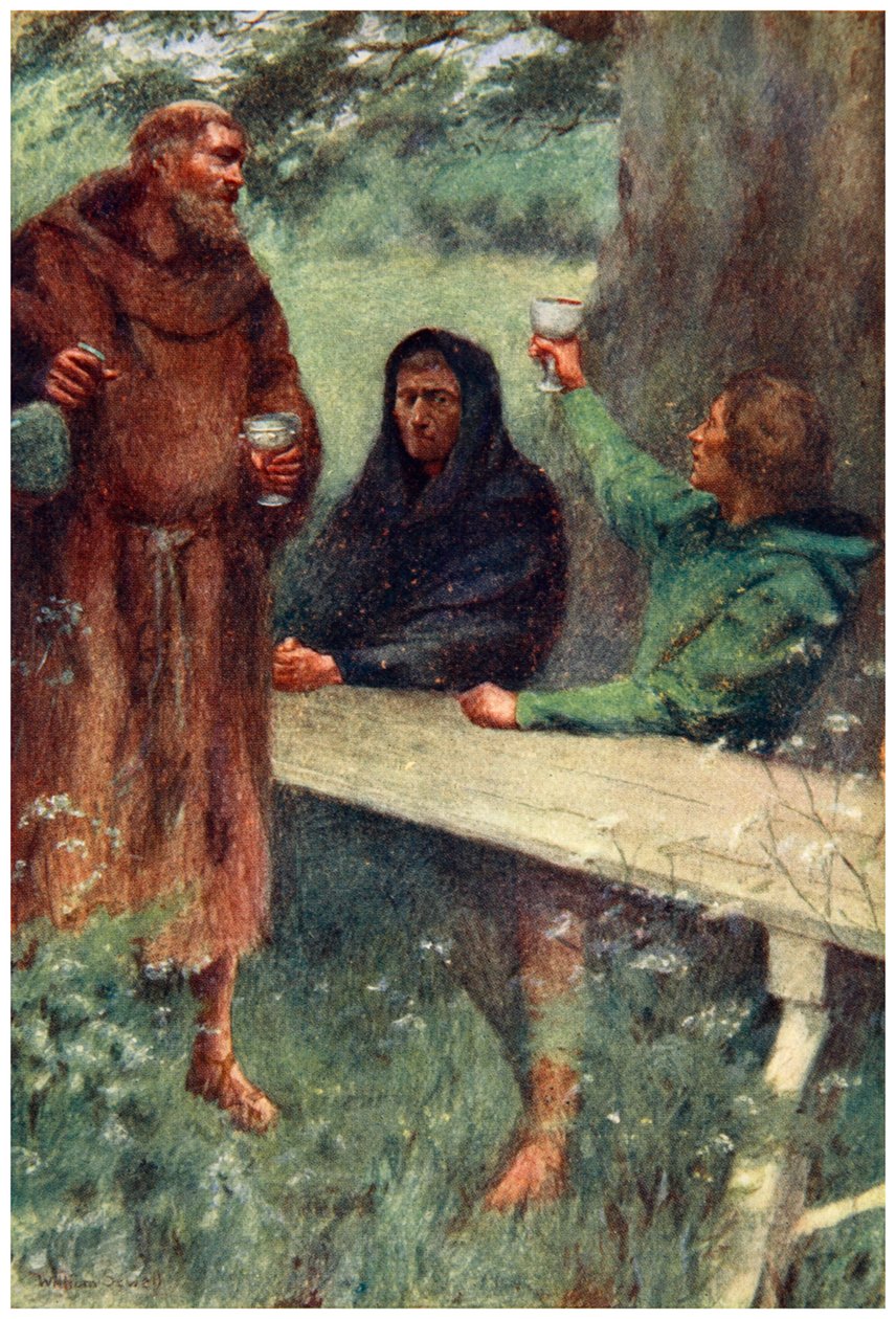रॉबिन हुड एंड द ब्लैक मोंक, 1910। द्वारा विलियम सेवेल