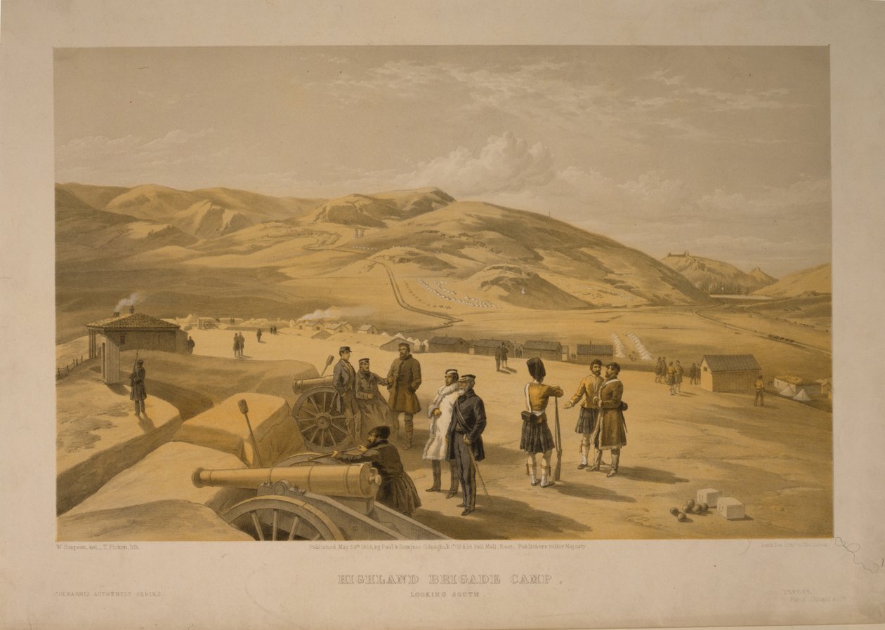 हाईलैंड ब्रिगेड शिविर, 1855 द्वारा विलियम क्रीमिया सिम्पसन