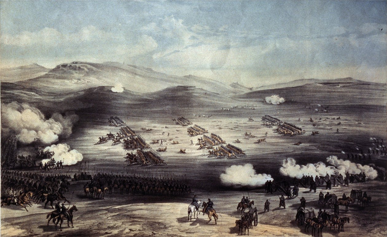 25 अक्टूबर, 1854 को बालाक्लाव की लड़ाई। लाइट ब्रिगेड का आरोप द्वारा विलियम क्रीमिया सिम्पसन