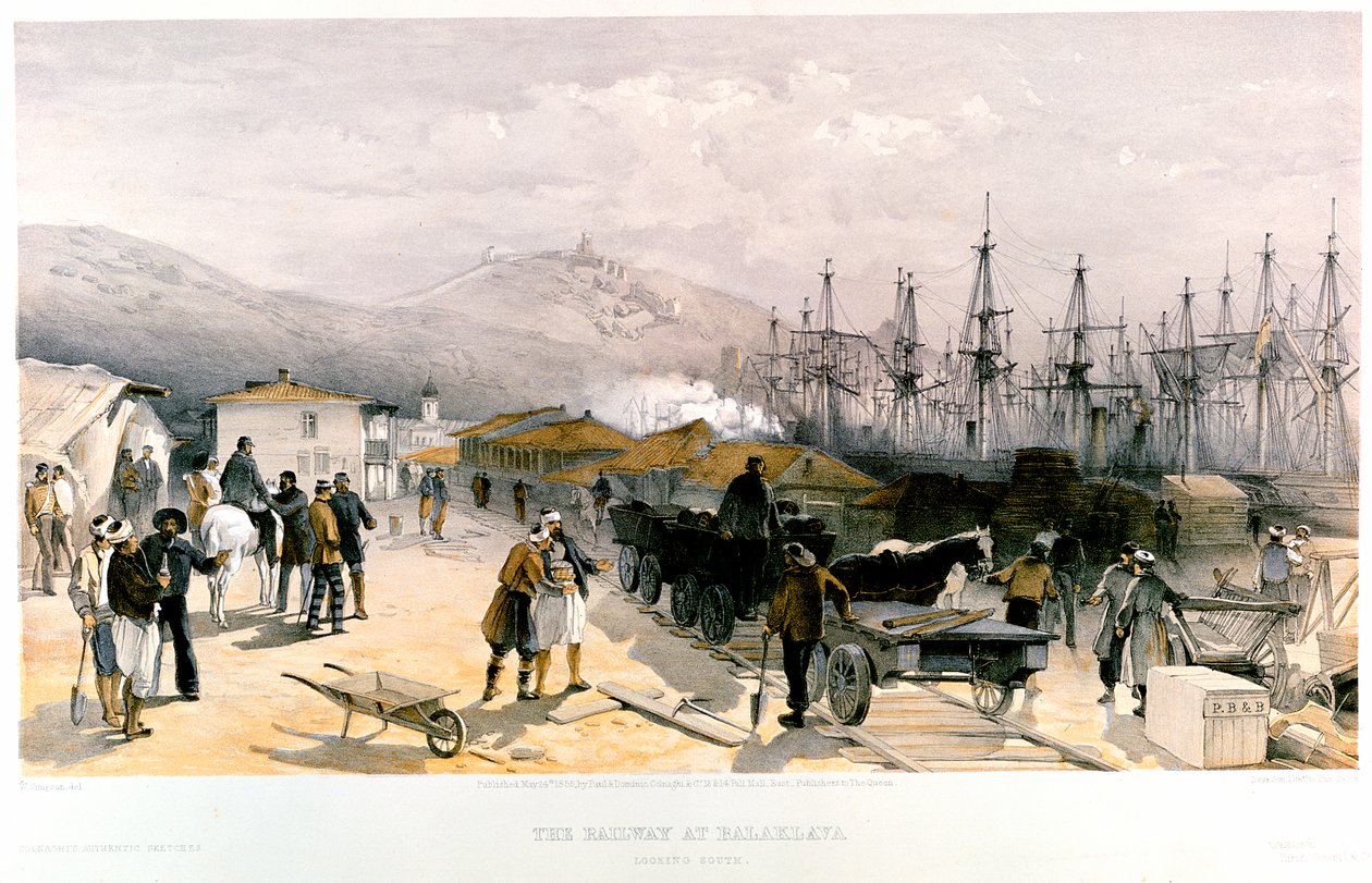 बालाक्लाव में रेलवे, 1855-1856 द्वारा विलियम क्रीमिया सिम्पसन