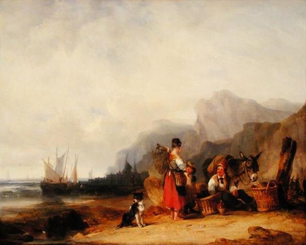 प्रॉन फिशर्स, c.1835 (कैनवास पर तेल) द्वारा विलियम Snr। Shayer
