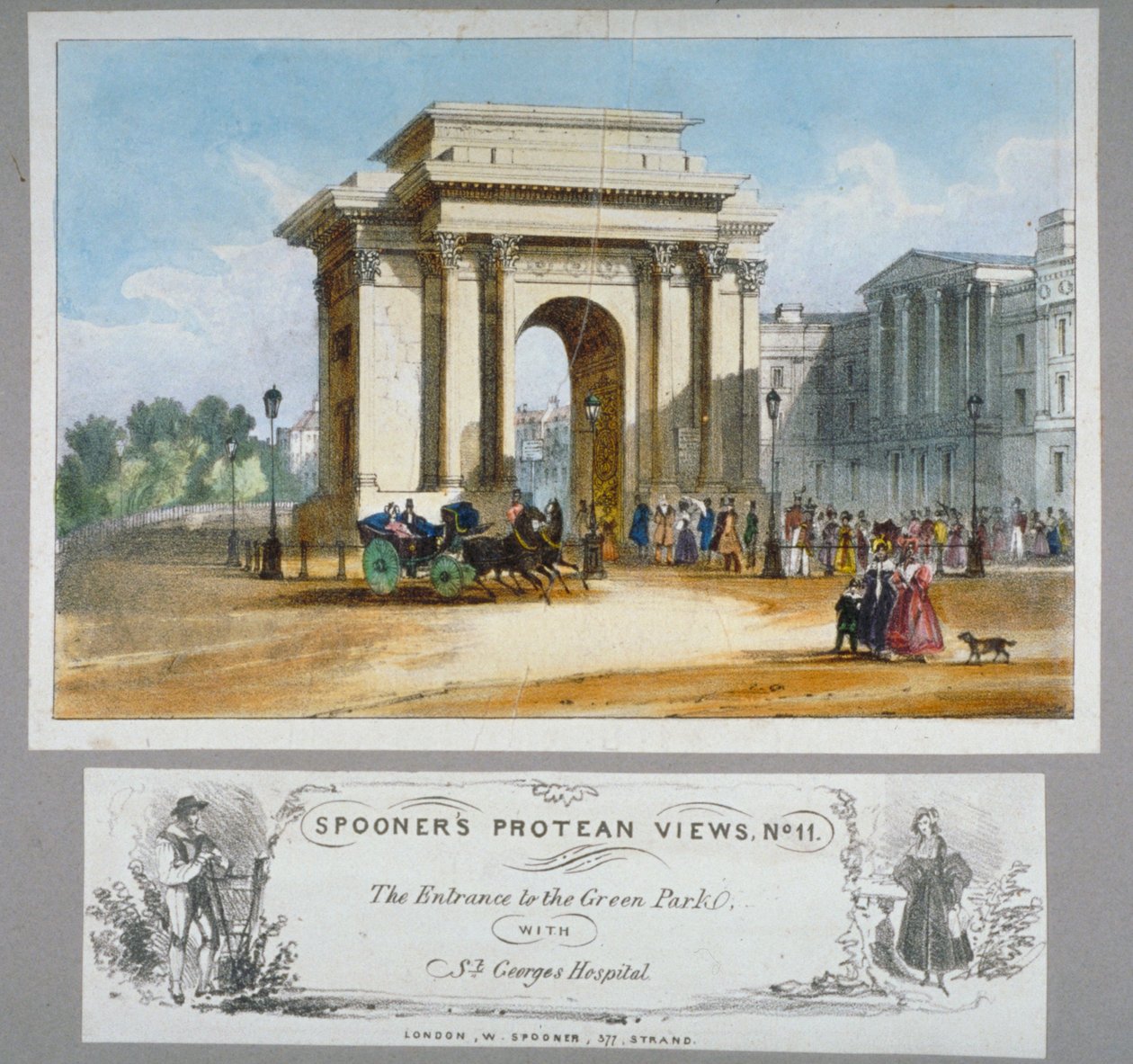 हाइड पार्क कॉर्नर, लंदन, c1835। द्वारा विलियम स्पूनर